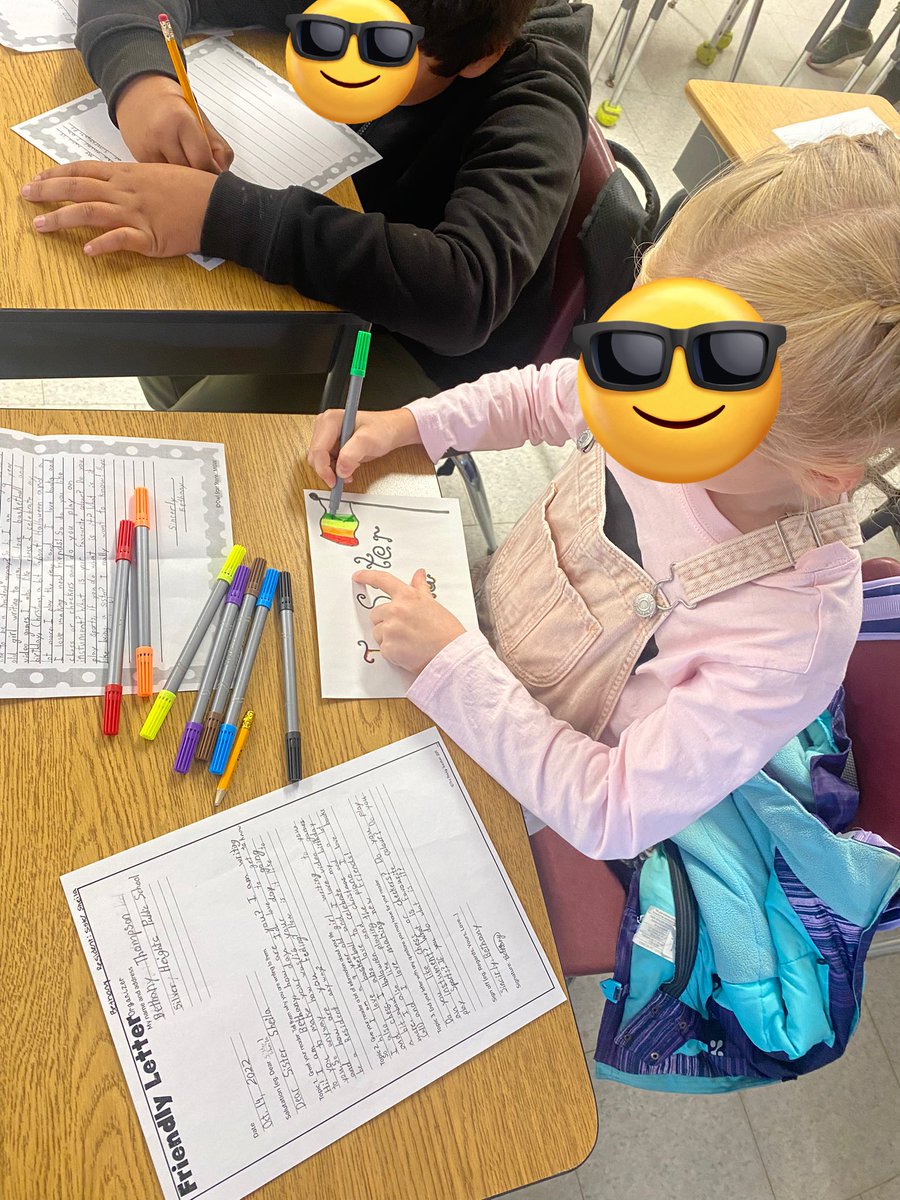 MrsLauraAbel's tweet photo. Today we worked on our letters to our residents at @Tansley_Woods retirement home! We can’t wait to finish them up so they can be delivered! @silwrdsb #newfriends #penpals #positivityandrelationships https://t.co/7AaoUggHld