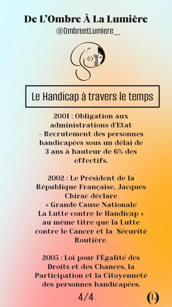 OmbreetLumiere_'s tweet photo. #Handicap #histoire #Combat
#Lutte
#Humain
#Apartisan
#Dates #Clés
#DeLOmbreALaLumiere #ACoeurOuvert
#VotreVoix
#TousConcernés
#LeHandicapATraversLeTemps Page 4/4 ⤵️ https://t.co/tjOaCeVSqM
