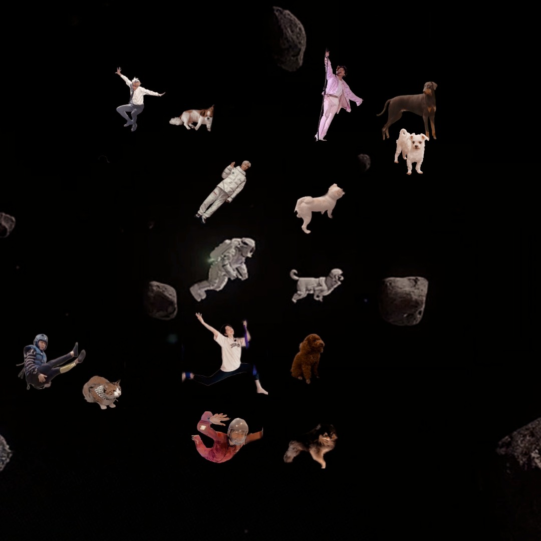 mhereonlyforbts's tweet photo. LOOK ASTRONAUT SEOKJIN WITH BTS AND ALL THEIR PETS IN THE SPACE 🥺🥺 https://t.co/0uPkL31nQJ