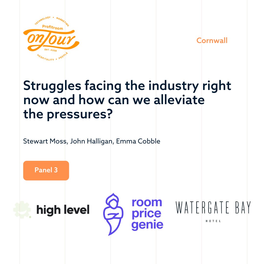 Let's meet some of our panellists for #ProfitroomOnTour Cornwall edition! 🌊 

These speakers will be sharing their expertise on the struggles faced by the hospitality industry.

Find out more today: bit.ly/3T9JmNo
