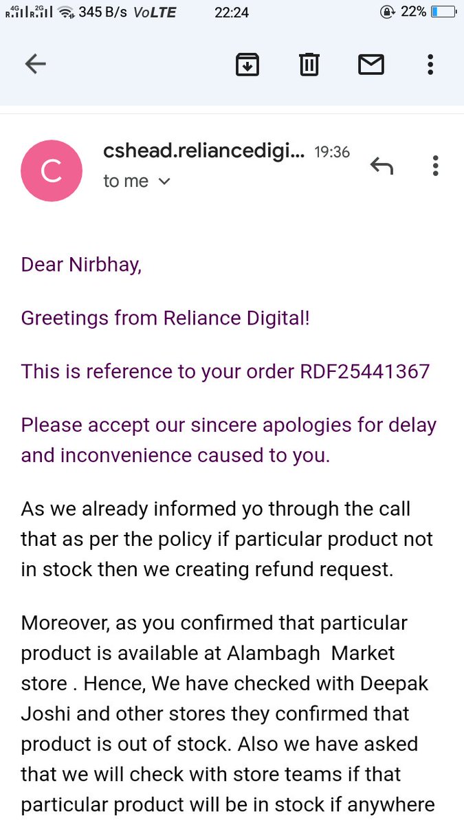 nirchip17's tweet photo. So it's a request to all the people avoid visiting or purchasing anything from Reliance Digital #avoidreliancedigital @RelianceDigital @MukeshAmbanima @AkashAmbani @nitaambani @news24 @ndtvindia @aajtak @nsitharaman https://t.co/160ojI15MY