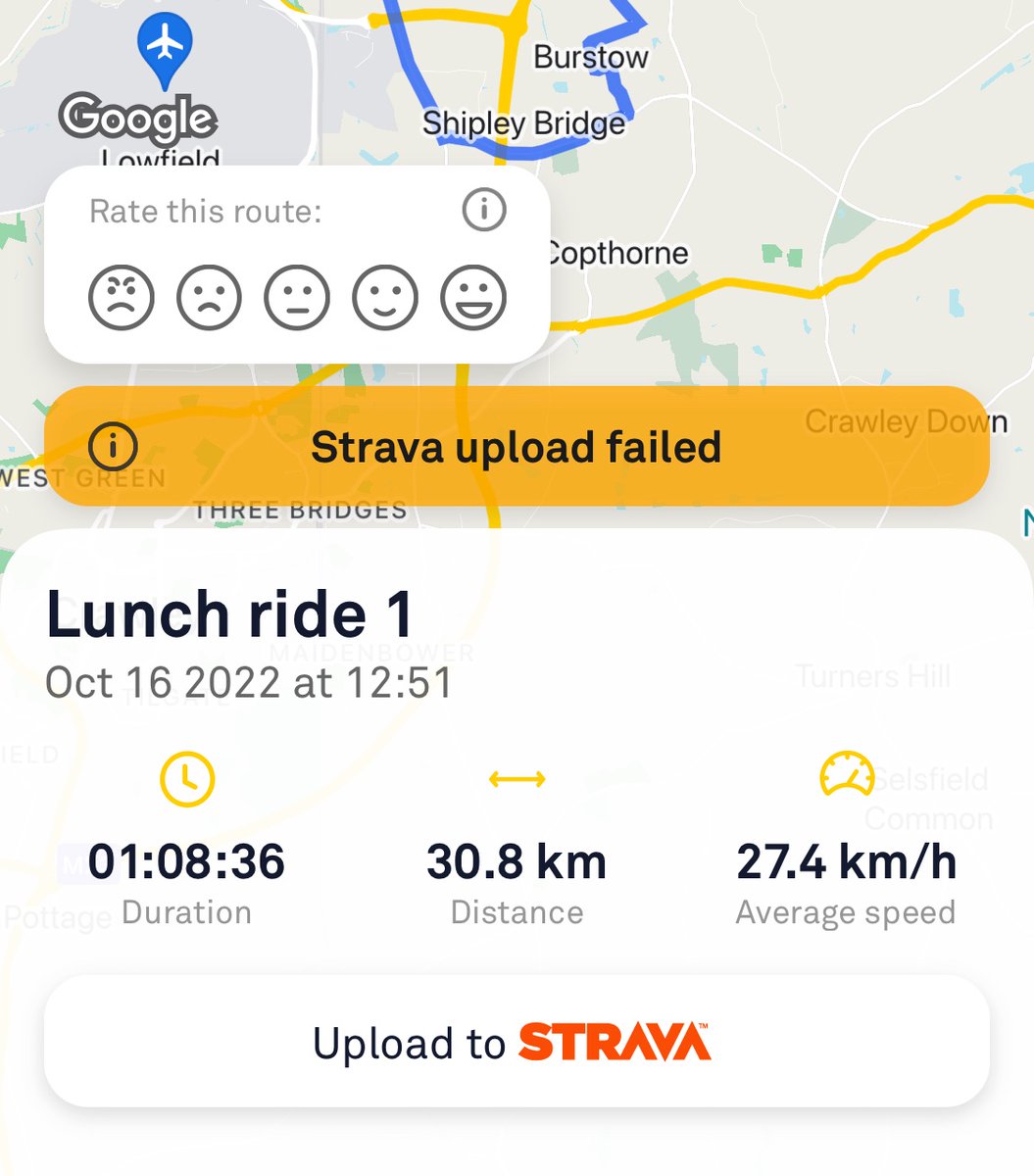 Neil_Barnett's tweet photo. @ridebeeline Still getting this error message when trying to upload rides to Strava - what’s going on? https://t.co/sufrvaghpD