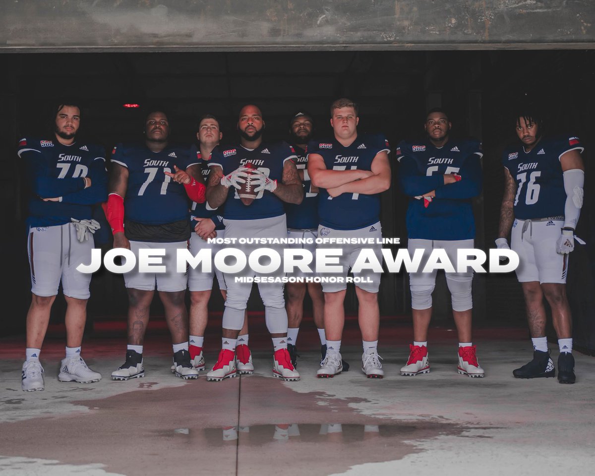 One of the best units in the nation‼️ The Jags O-Line is 1️⃣ of 22 O-Line units listed on the Joe Moore Midseason List‼️ #LEO