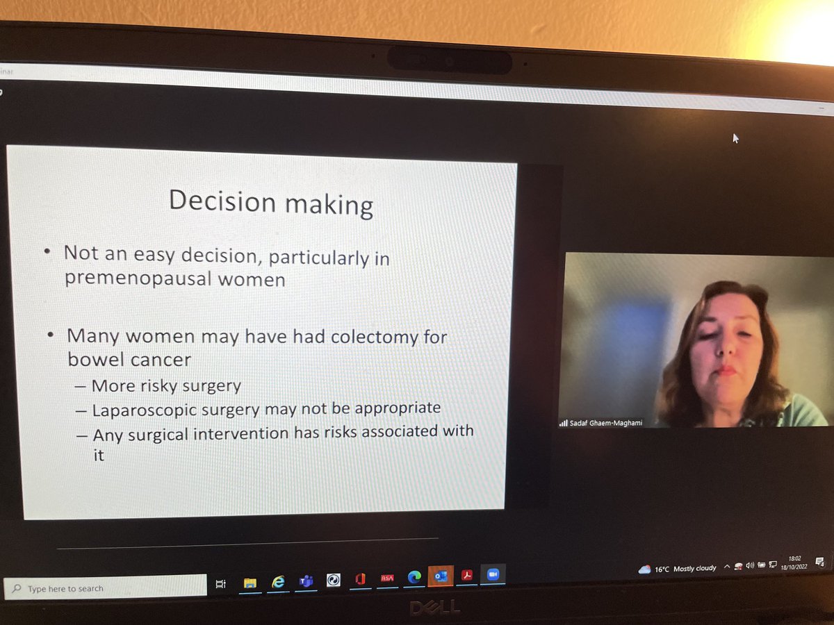 Prof ⁦<a href="/SadafSadaf14/">Sadaf Ghaem-Maghami 💙</a>⁩ talking about the gynaecological aspects of #LynchSyndrome at the ⁦<a href="/StMarksGenomics/">LynchSyndrome_Polyposis@StMarks</a>⁩ patient information event right now