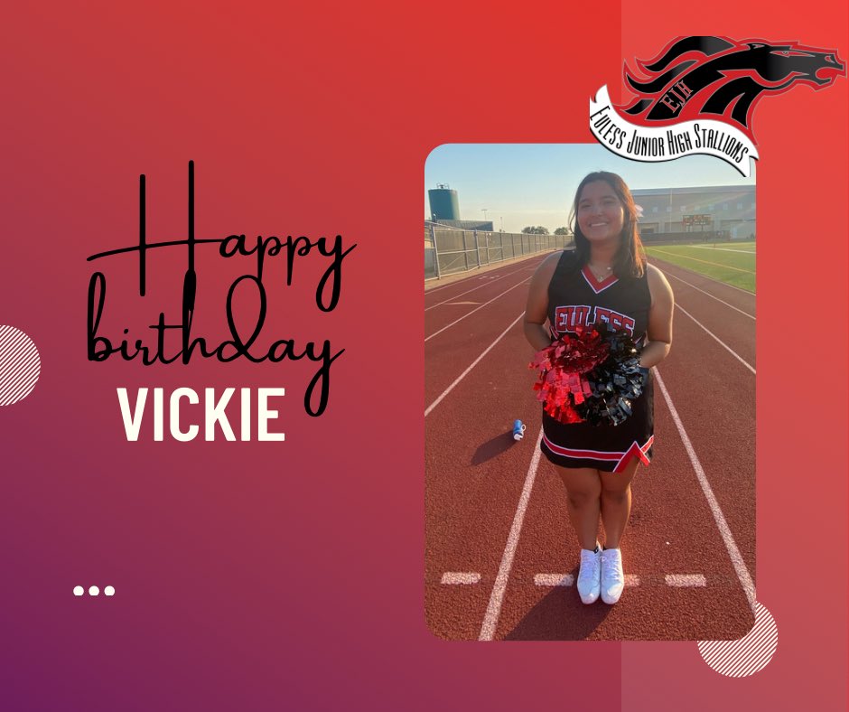 EulessCheer's tweet photo. Happy birthday, Vickie!! ❤️🖤 https://t.co/itC6BT81Ap
