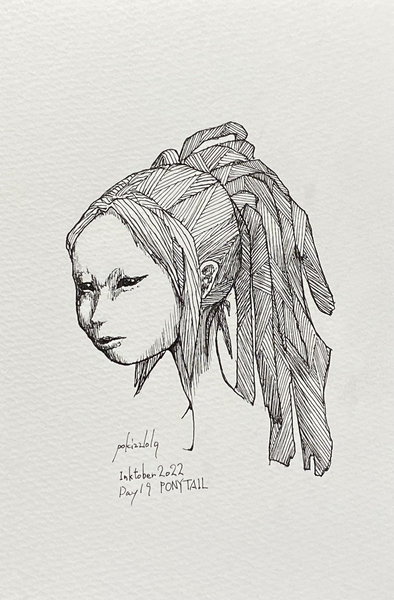 DAY19:PONYTAIL 
#inktober2022 #inktober
#inktober2022day19 
