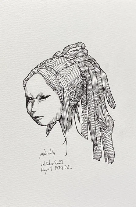 DAY19:PONYTAIL 
#inktober2022 #inktober
#inktober2022day19 