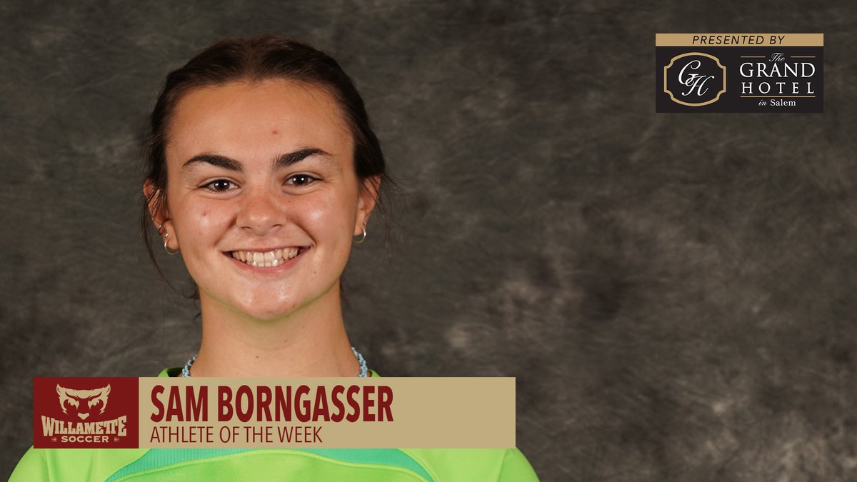 wubearcats's tweet photo. Bearcat Athlete of the Week brought to you by @GrandHotelSalem

Borngasser (@Willamettewsoc) earned the win in Willamette's 3-0 victory over Whitman on Sunday, Oct. 16. She contributed 3 saves in the win. https://t.co/3kd0kBCyKT
