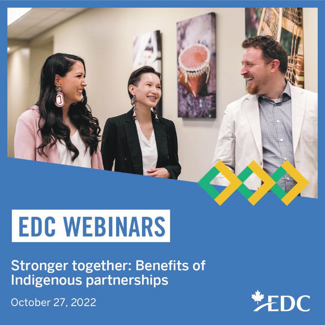 As the fastest-growing segment in Canada, Indigenous-owned companies are an essential part of Canada’s business landscape. Be sure to join our webinar October 27 at 1 p.m. EDT to learn the benefits of partnering together. ➡ go.edc.ca/qkn4dd #Export #Canada