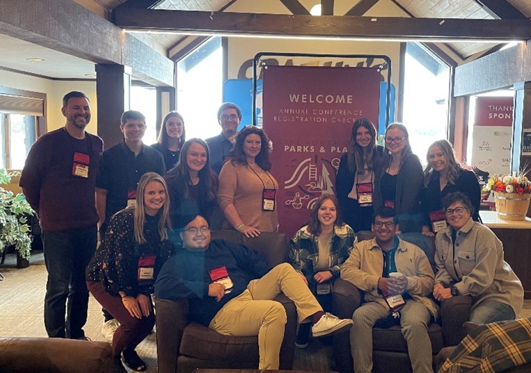 Ten students, along with alum Maddie Margo and Ethan Tracy, attended the Minnesota Recreation and Parks Association Annual State Conference in Brainerd, MN October 11-13, with faculty Dr. Rachelle Fuller, Michelle Margo, and Dr. Jonathan Hicks.