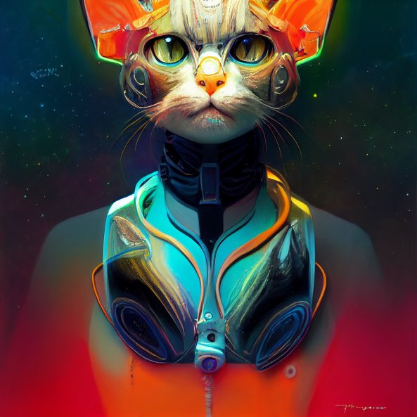 cybersphinxart's tweet photo. ✨👾🐈👾✨ #midjourney #midjourneyai #aiart #aiartist  #midjourneyart #fantasy #fantasyart https://t.co/vwyIbZeA0D
