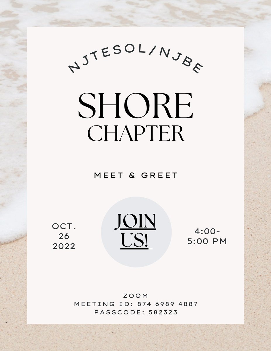 Join us for our FIRST meeting!!! Please sign up on Eventbrite.eventbrite.com/e/shore-chapte…