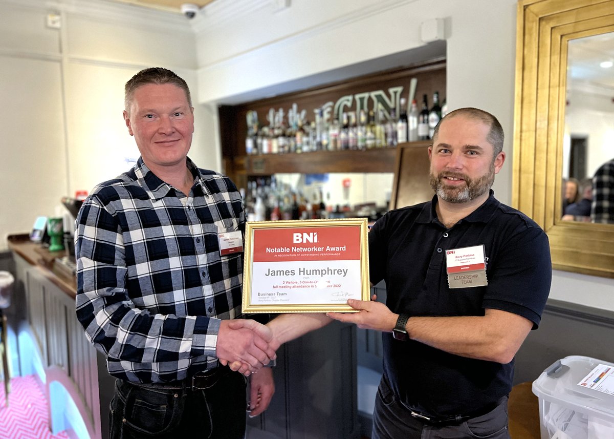 Nottingham_BNI's tweet photo. Congratulations to our latest Notable Networker, James Humphrey of JCH Joinery. During the last month James has gone over and above to help our fellow members. Thank you and well done James https://t.co/yGPcvSUrN7