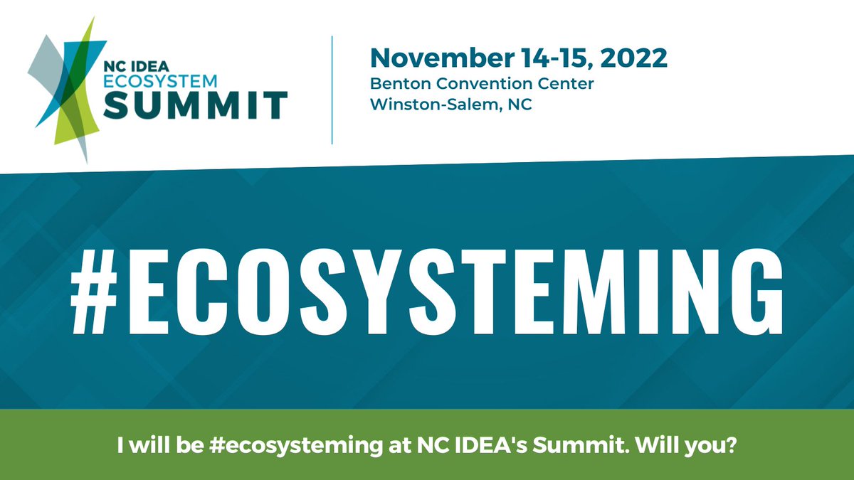 ncidea's tweet photo. Where will you be November 14-15? RT if you will be #ecosysteming at the 2022 #EcosystemSummit to celebrate and share best practices for equitable economic development. If you are not registered, this is your sign to register by 11/4. https://t.co/N9Ian8MVy5 https://t.co/uWyRZ0Xcwl