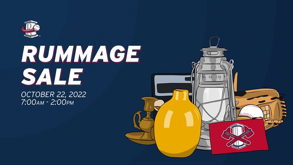 The annual Rummage Sale is coming up THIS SATURDAY. We have a few vender spots left. If you're interested, give us a shout! 🔗: milb.com/rome/tickets/r…