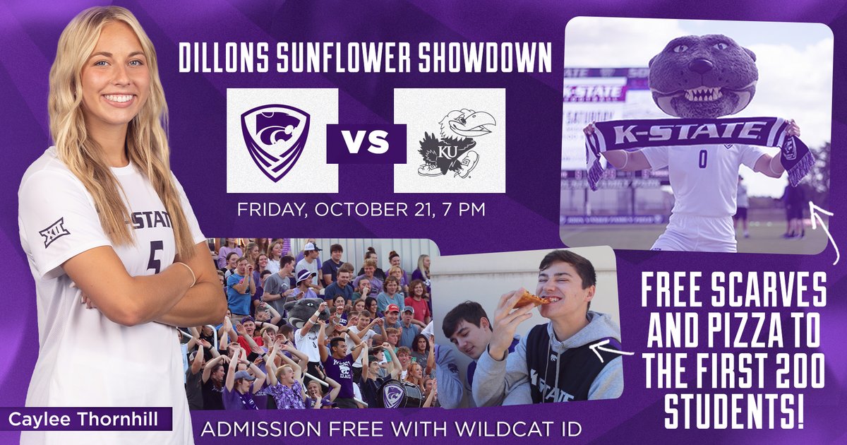 🚨 48 HOURS 🚨

Head to Buser Family Park this Friday for the last home match of the season and get some FREE pizza and a K-State soccer scarf!

<a href="/KStateSOC/">K-State Soccer</a> x Dillons Sunflower Showdown