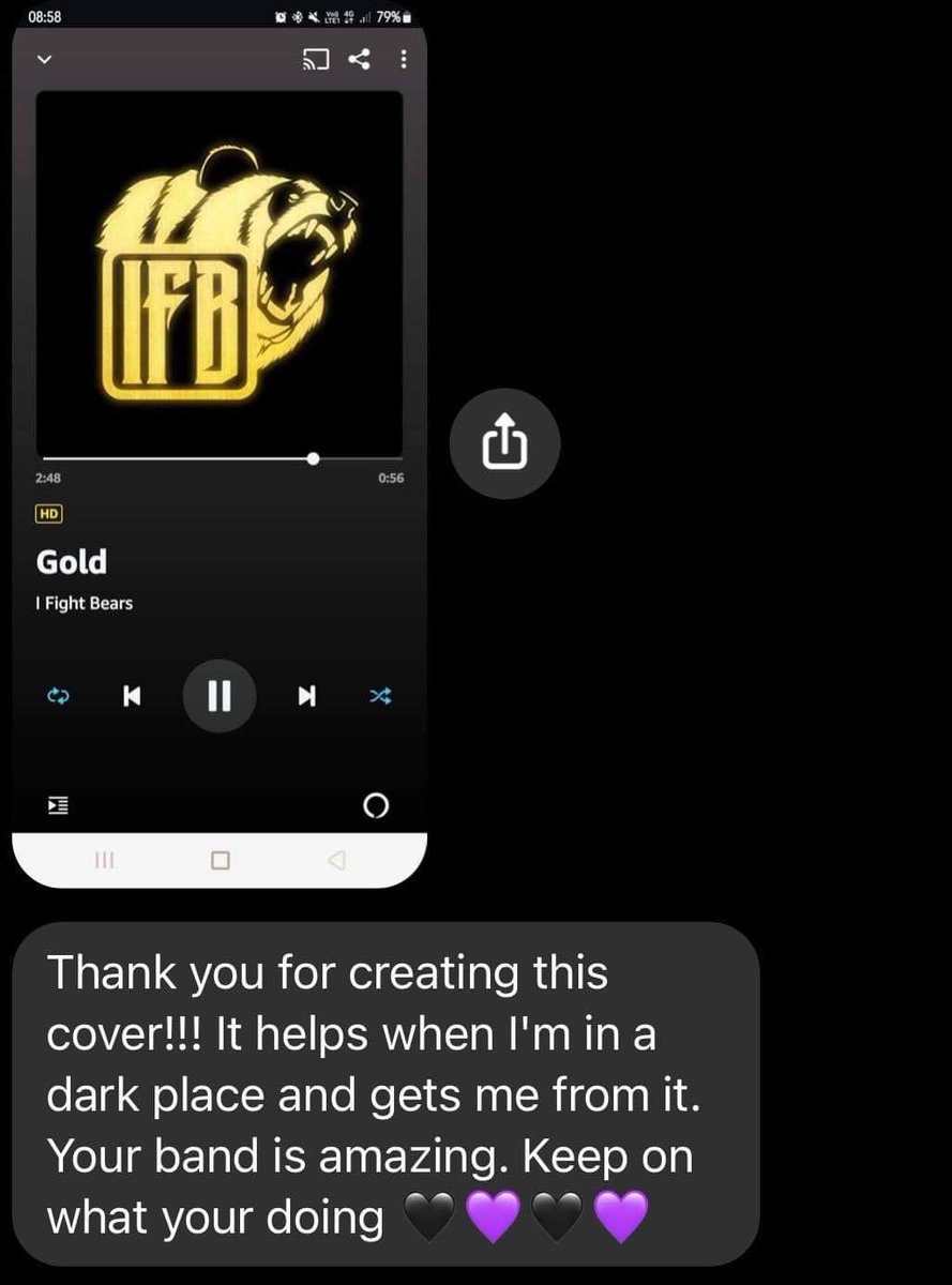 We’re always incredibly humbled when we get messages like these from our fans. We’re massive advocates for talking about mental health in this band with many of us having suffered ourselves. Stay strong and lean into the wind. We’re happy to soundtrack your journeys in life. ❤️