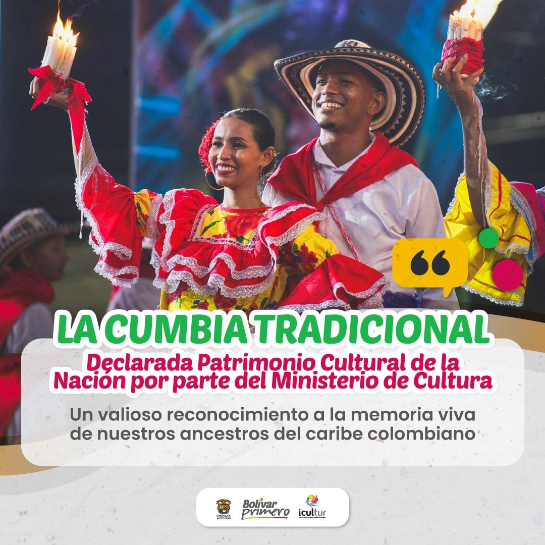 icultur_Bolivar's tweet photo. 🇨🇴 Colombia entera baila al ritmo de la Cumbia 

🎶 Un valioso reconocimiento a una música y una danza folclórica que está en las entrañas vivas de nuestra ancestralidad y que ha rebasado fronteras.

!Viva la Cumbia! 
 @vablelscaff @ivansanes @GobDeBolivar @mincultura https://t.co/qPVbk5Xmhz
