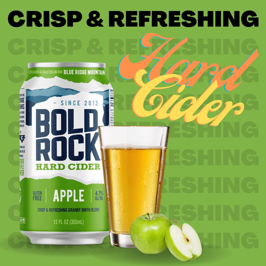 CapitalEagleDC's tweet photo. This semi sweet hard cider gives you the vibrant taste of the classic Granny Smith Apple. At 4.7% ABV and gluten free, get immersed In the fall season with Bold Rock Hard Cider! 🍏🍂 #hardcider #boldrock #boldrockhardcider #grannysmith #greenapple #fallseason https://t.co/fSi0MSi5e5