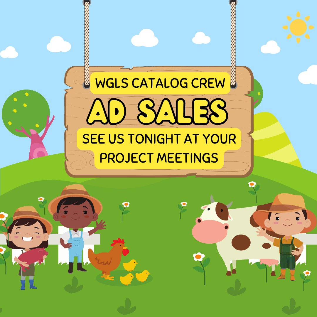 WGLScatalogcrew's tweet photo. The Catalog Crew will be collecting orders for the Gerlach Catalog at Project Meetings tonight. Please stop by and visit with us! #gerlach50
@AgMag_NISD @NISDOConnorHS https://t.co/zYLmUYOSK5