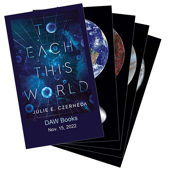 Exclusive offer!👾🪐 Preorder TO EACH THIS WORLD by @julieczerneda and we'll send you a set of collectible cards based on the book (US and Canada, while supplies last). astrapublishinghouse.com/to-each-this-w…