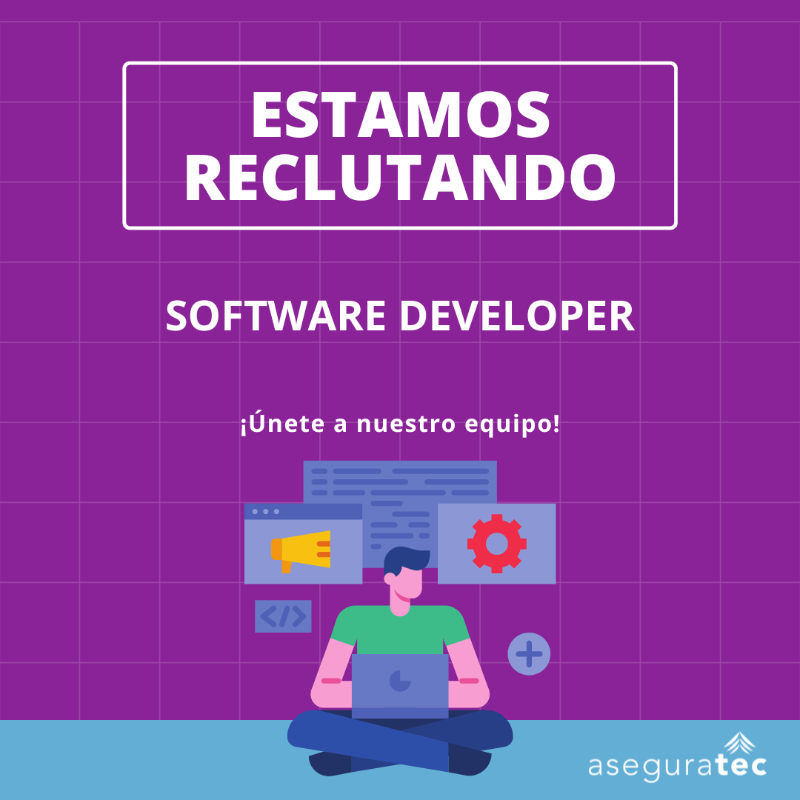 aseguratec's tweet photo. ¡Trabaja con nosotros! Estamos en busca de Software Developer a tiempo completo. Conoce más sobre la posición y solicita hoy.