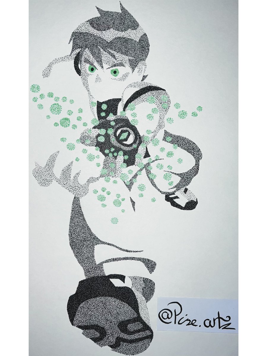 PineArtz123's tweet photo. Ben 10 but pointillism #Ben10 #ben10classic #CartoonNetwork #Pointillisim https://t.co/eg0MSBIWfe