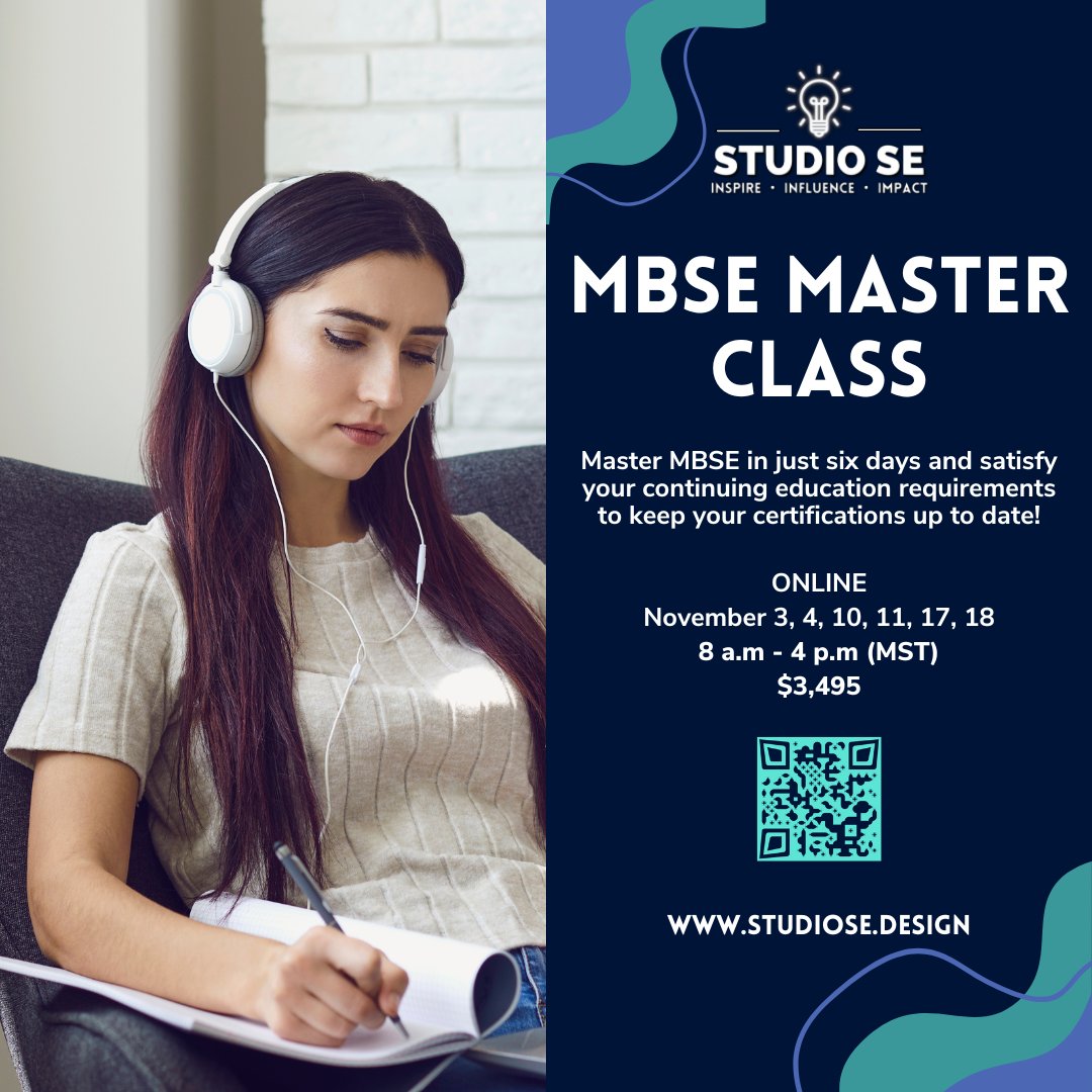 StudioSE_Ltd's tweet photo. Register Today For Our MBSE Master Public Course! 🧑🏻‍💻 💡 ✅ 🔗 https://t.co/4PgeFM1Ukr
#SystemsEngineering #MBSE #training #coaching #continuingeducation #certification #DassaultSystèmes #education #partner #CameoSystemsModeler #VirtualTwin #SystemsThinking #DigitalEngineering https://t.co/52zHw6MX2I