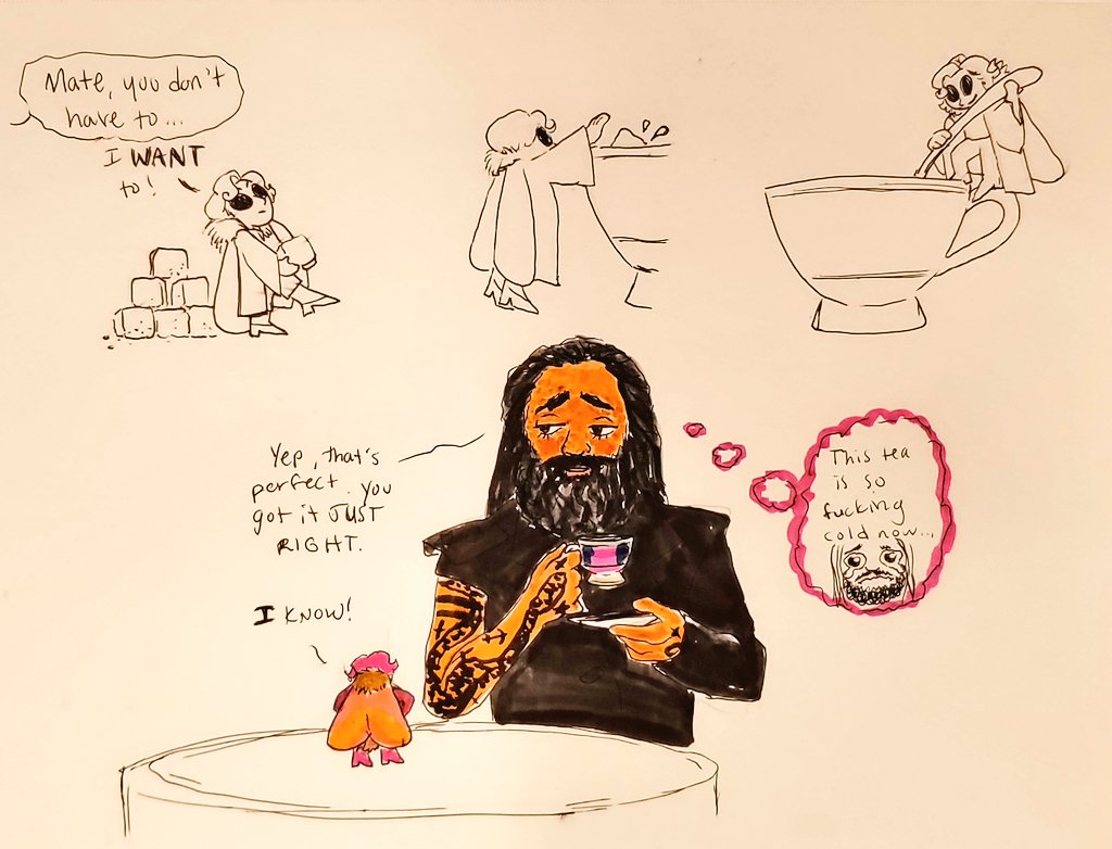 gayjeris's tweet photo. little mini #rosymaplemothman stede comic
it just takes him a while to haul all that sugar!! https://t.co/SWUY3tvYAL