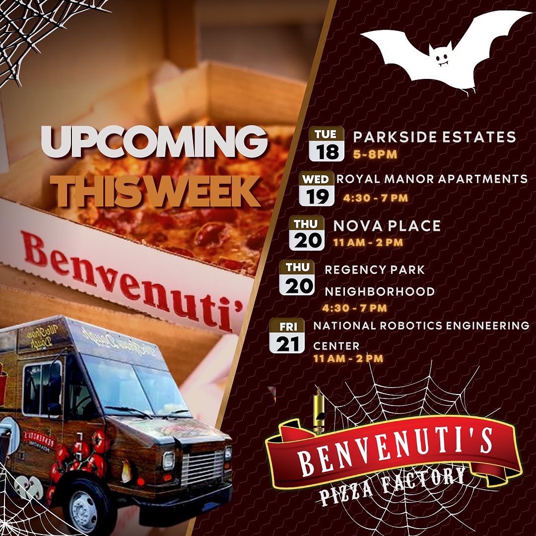 BenvenutisPF's tweet photo. Hey #pittsburgh 

Come out and enjoy the greatest pizza that you have ever eat with our unique italian recipe. 

For additional info please visit our website        https://t.co/l0gBQmF7kK

#eatpizza #eatpizzaeveryday #foodtruckfood #pgheats #pghfoodtrucks https://t.co/HJrEJcC2w6