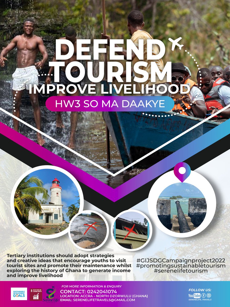 serenetourismgh's tweet photo. In 2015, the United Nations General Assembly officially launched the Sustainable Development Goals. Ghana Institute of Journalism, Ghana's premier Communications institute, believes that having sustainable development by 2030 is a collective responsibility. 

@PraiseNutakor
#SDG8 https://t.co/uWSjHkKJiT