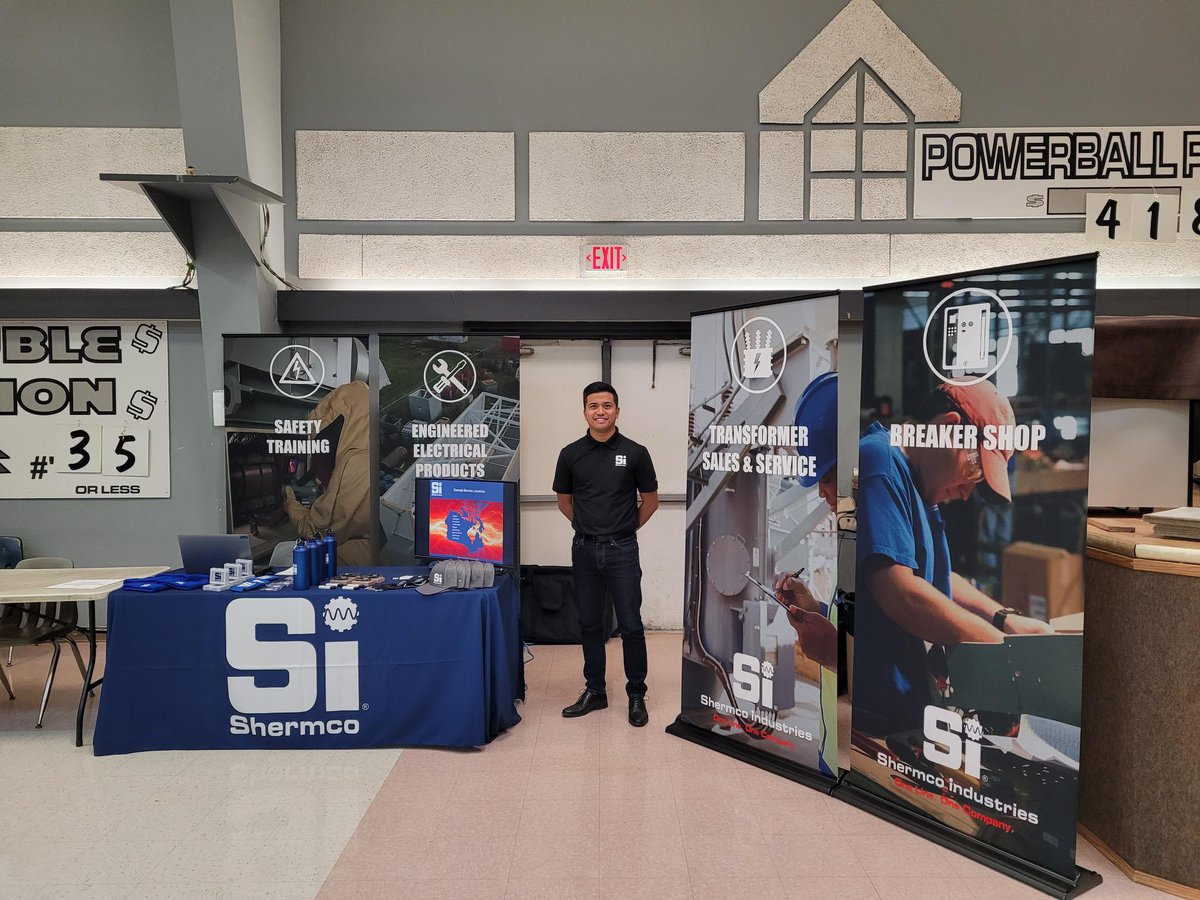 ShermcoCanada's tweet photo. Stop by the Touchwood Agency Tribal Council career fair located in Punnichy, Saskatchewan and meet our electrical services manager Corey Sheehan and Richard Soriano our talent acquisition specialist and pick up some Shermco swag. https://t.co/BD84NHphSO