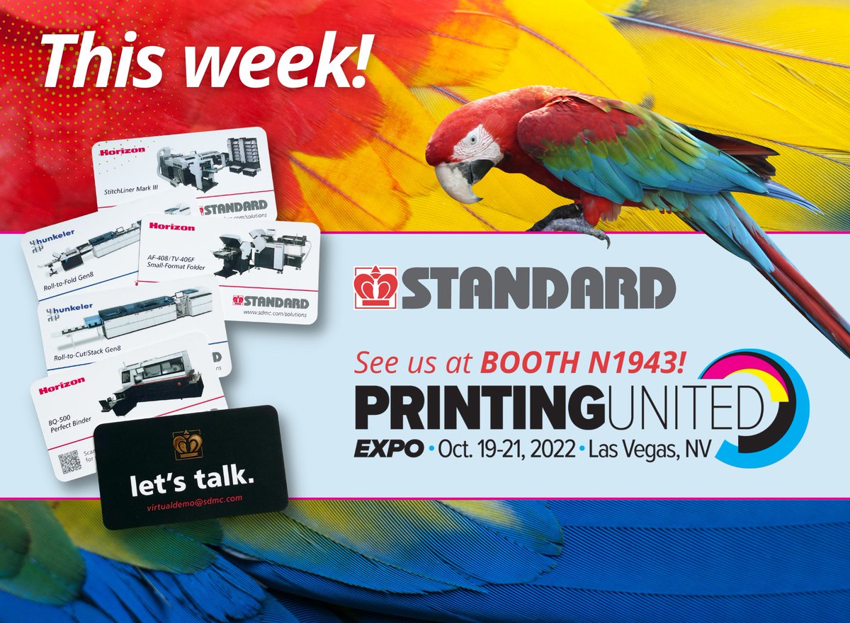 @PRINTINGUnited kicks off in just 24 hours! Make sure to stop by Booth N1943 for demos of all of the latest @hunkelerag & @HorizonFinisher solutions including the new Hunkeler DocuTrim and the Horizon BQ-500 Perfect Binder with new case binding accessories!

 #printingunitedexpo