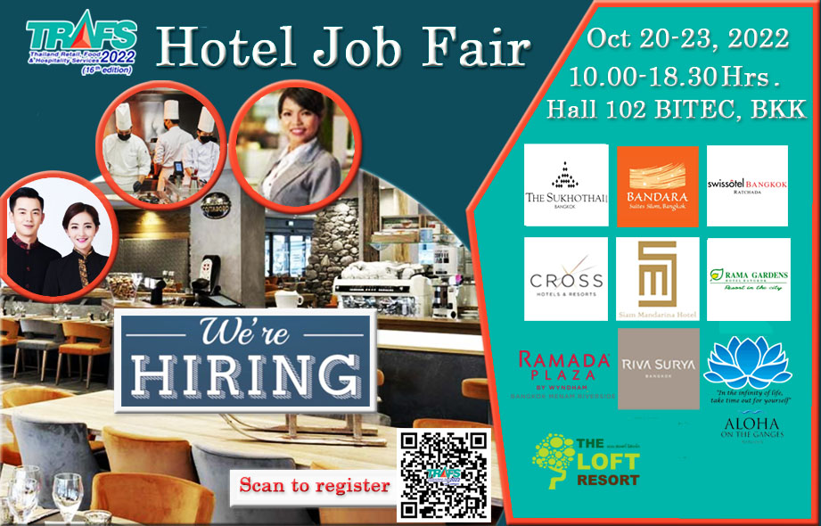 TravelDailyNews's tweet photo. TRAFS 2022 returns with many exciting activities for hospitality professionals.
Pre-register in advance for a fast-track entry. https://t.co/zekYNqACNe
See you at BITEC, Hall 102, October 20-23, 2022
.
.
#ThaiHotels #HospitalityIndustry #TRAFS2022 #HotelJobs #Chef #Thairestaurant https://t.co/rlA5frG6hz