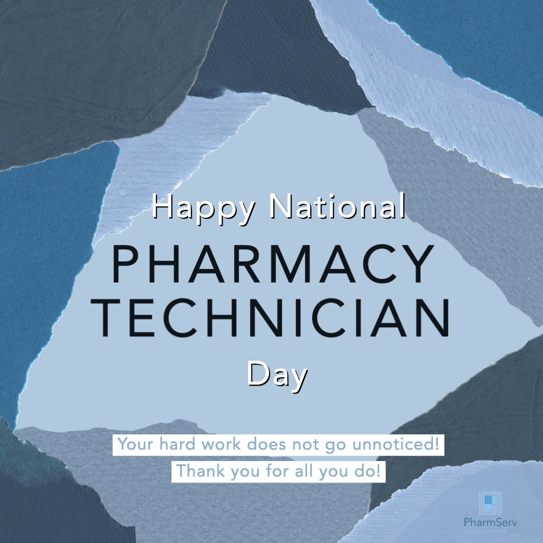 PharmServ's tweet photo. Happy National Pharmacy Technician Day! Take today to show appreciation for all the hardworking #RXtechs that help keep pharmacies working smoothly. 
To all our Pharmacy Techs... Thank You! Your hard work does not go unnoticed! https://t.co/l2lVn4hNNP