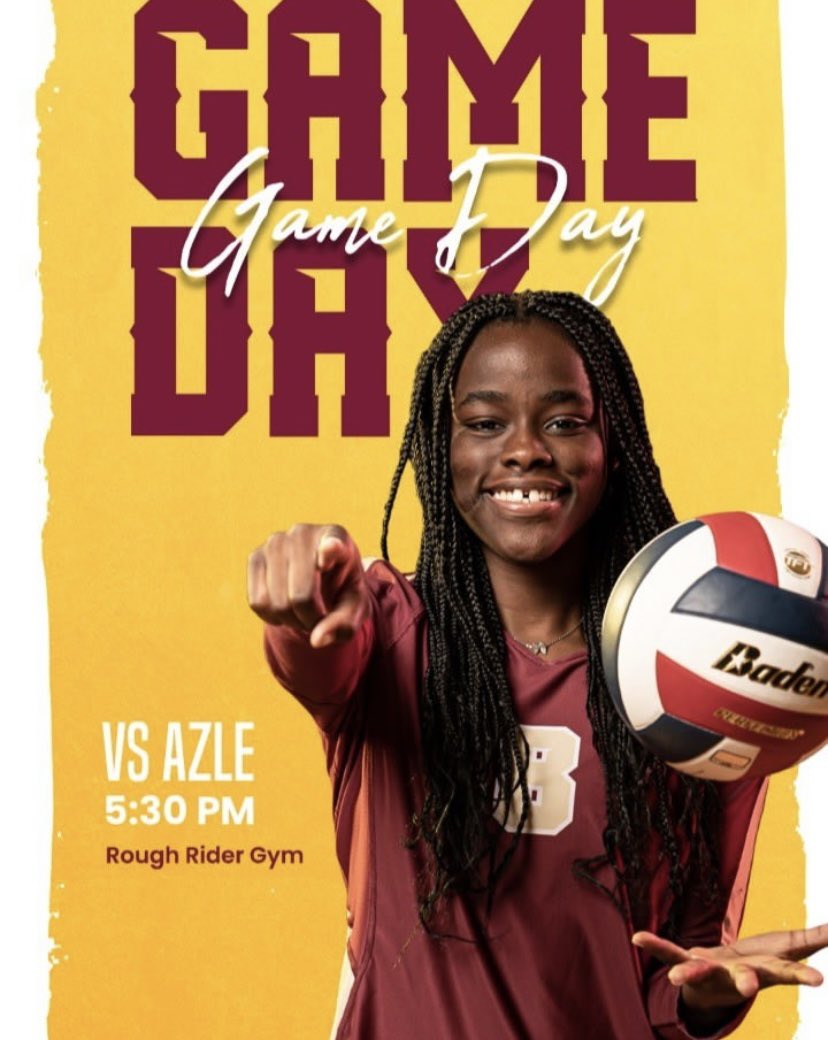 SaginawRRVB's tweet photo. BIG #GameDay for our lady Rough Riders! They face off against the Azle Hornets tonight at 5:30pm. Both teams at a 5-4 district record. #THSVB #DistrictFaceOff https://t.co/zhFNJSTlRv