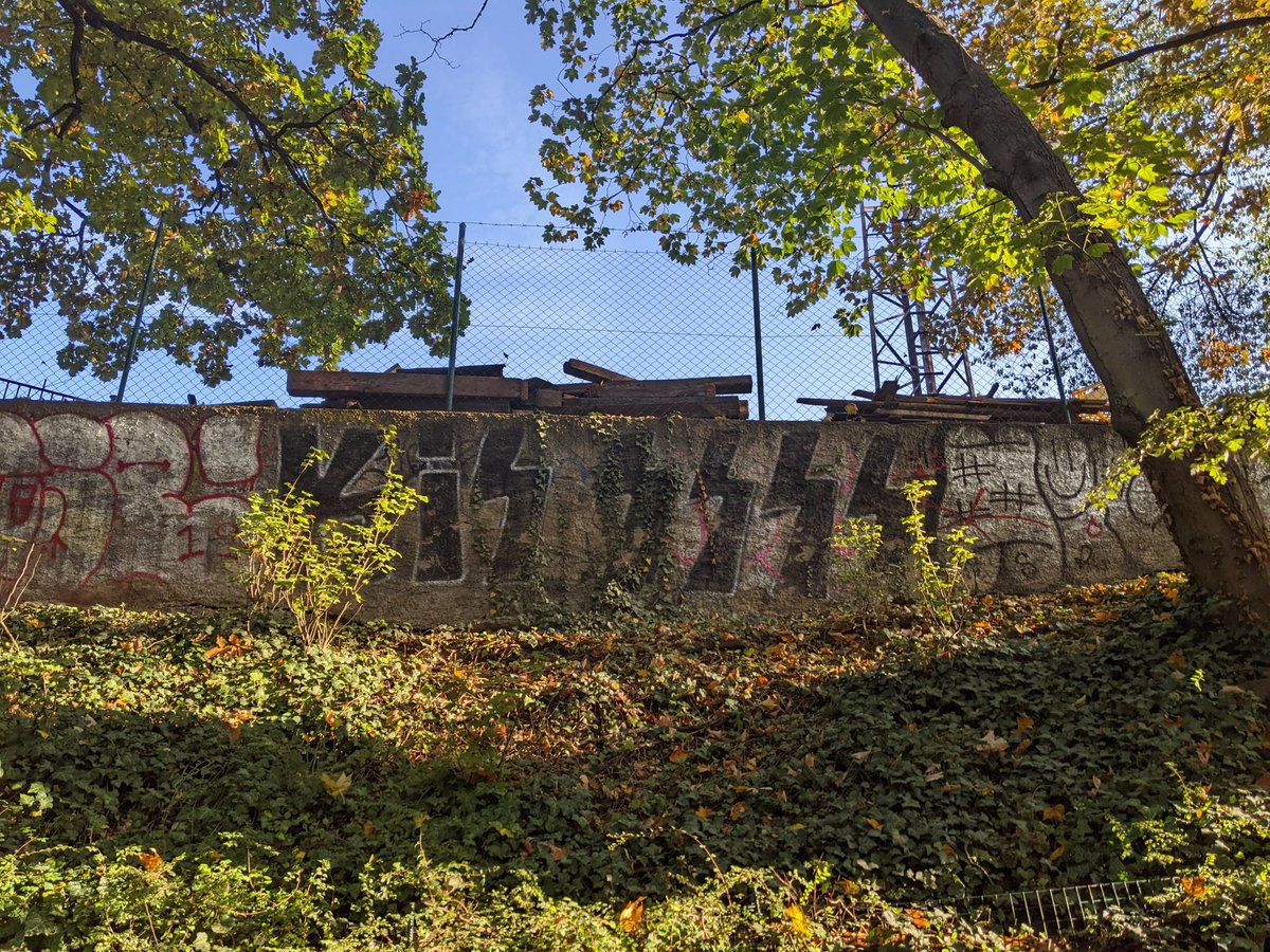 Wall mural in the park at Prague, Czech Republic. Show me where you live.