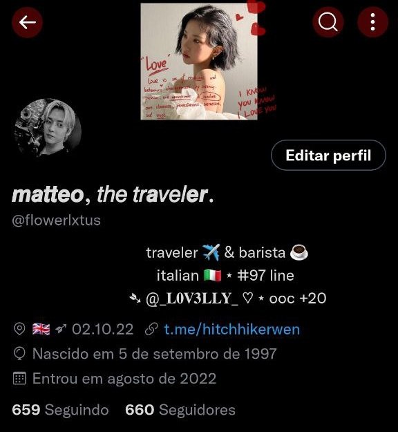 Eu na header do meu namo! 🥺
