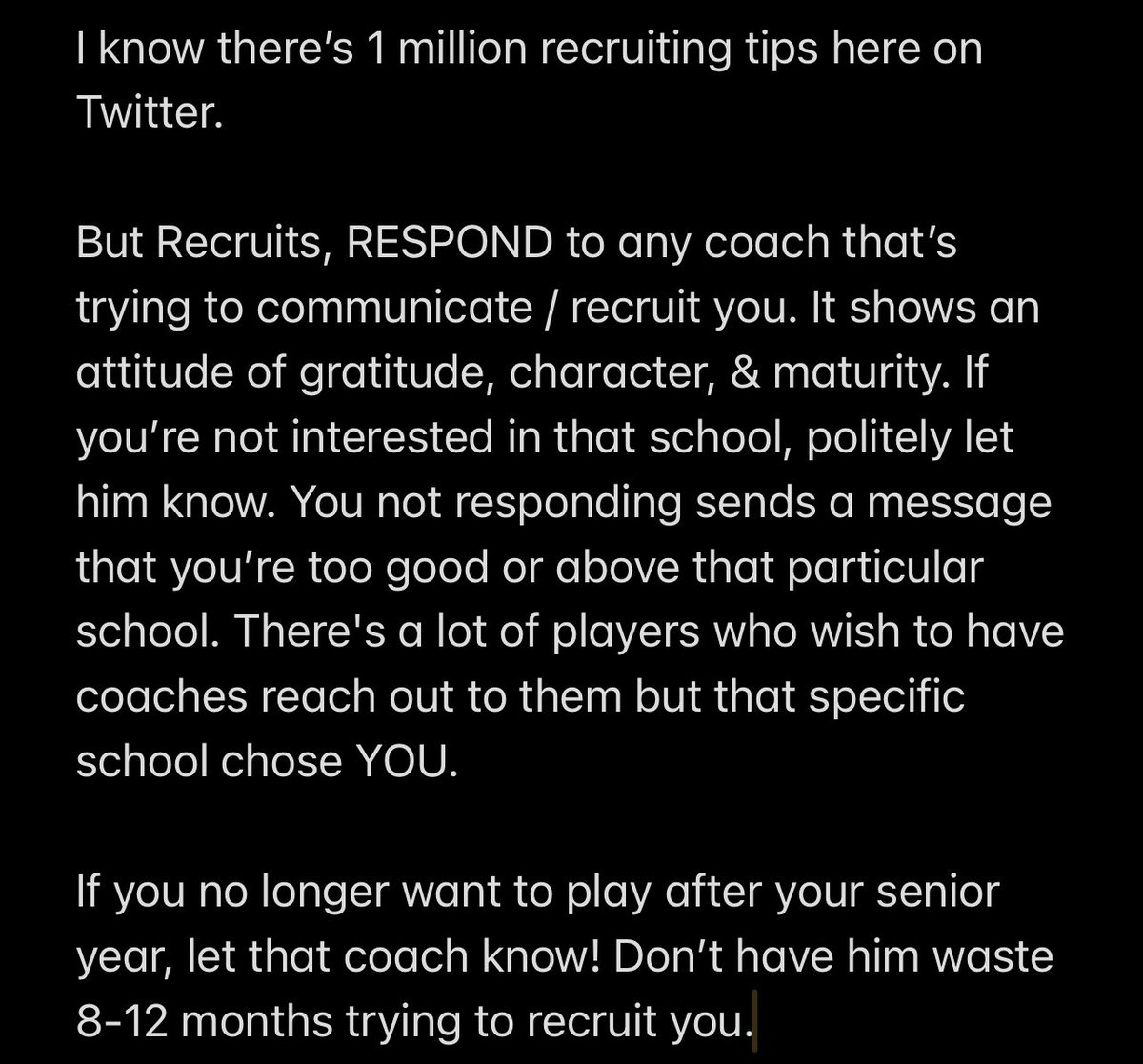 CoachMarshall_'s tweet photo. 💡🚨

All Recruits who are actively behind recruited take a read… Something I feel that needed to be expressed. https://t.co/GQRNY1Nmgy