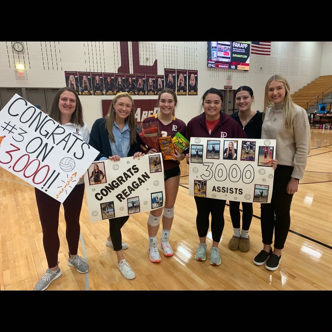 PLHS_Volleyball's tweet photo. Congratulations to Reagan Hickey on surpassing 3000 assists! What an incredible accomplishment, we are so proud of you! PLV won all 3 matches last night and the Metro Conference Tournament resumes Wednesday night. https://t.co/qqrDTF2oFq