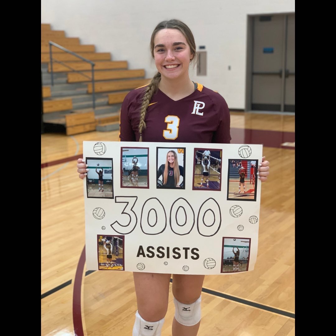 PLHS_Volleyball's tweet photo. Congratulations to Reagan Hickey on surpassing 3000 assists! What an incredible accomplishment, we are so proud of you! PLV won all 3 matches last night and the Metro Conference Tournament resumes Wednesday night. https://t.co/qqrDTF2oFq