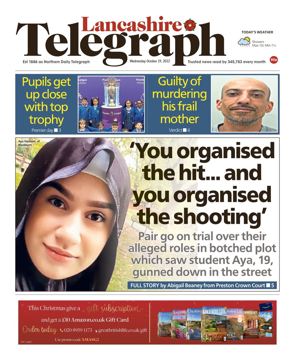 Richard Duggan (@rjkduggan) on Twitter photo Front page of Wednesday's <a href="/LancsTelegraph/">Lancashire Telegraph</a> 📰
"'You organised the hit... and you organised the shooting'"
#Lancashire #EastLancashire #LancashireNews #Newsquest #LocalNews #BuyAPaper #LocalNewsMatters #Rovers #CourtNews #CrimeNews #Blackburn #Burnley #TomorrowsPapersToday Front page of Wednesday's <a href="/LancsTelegraph/">Lancashire Telegraph</a> 📰
"'You organised the hit... and you organised the shooting'"
#Lancashire #EastLancashire #LancashireNews #Newsquest #LocalNews #BuyAPaper #LocalNewsMatters #Rovers #CourtNews #CrimeNews #Blackburn #Burnley #TomorrowsPapersToday