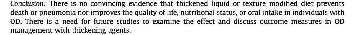Did you know?

There is ✨no evidence✨ that texture modified diets

-Prevent death/pneumonia
-Improve QoL, nutrition status, oral intake

In oropharyngeal dysphagia

It's time to rethink mushy food&amp;NPO
On top of thickened liquids!
