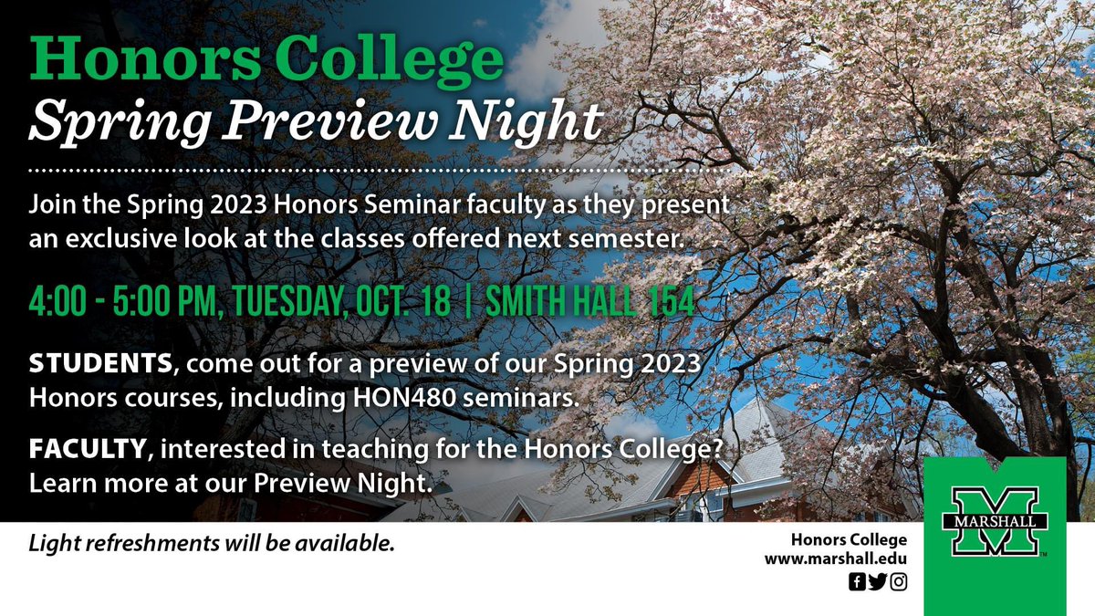 Today! Stop by SH154 for an exclusive peek at HON classes.