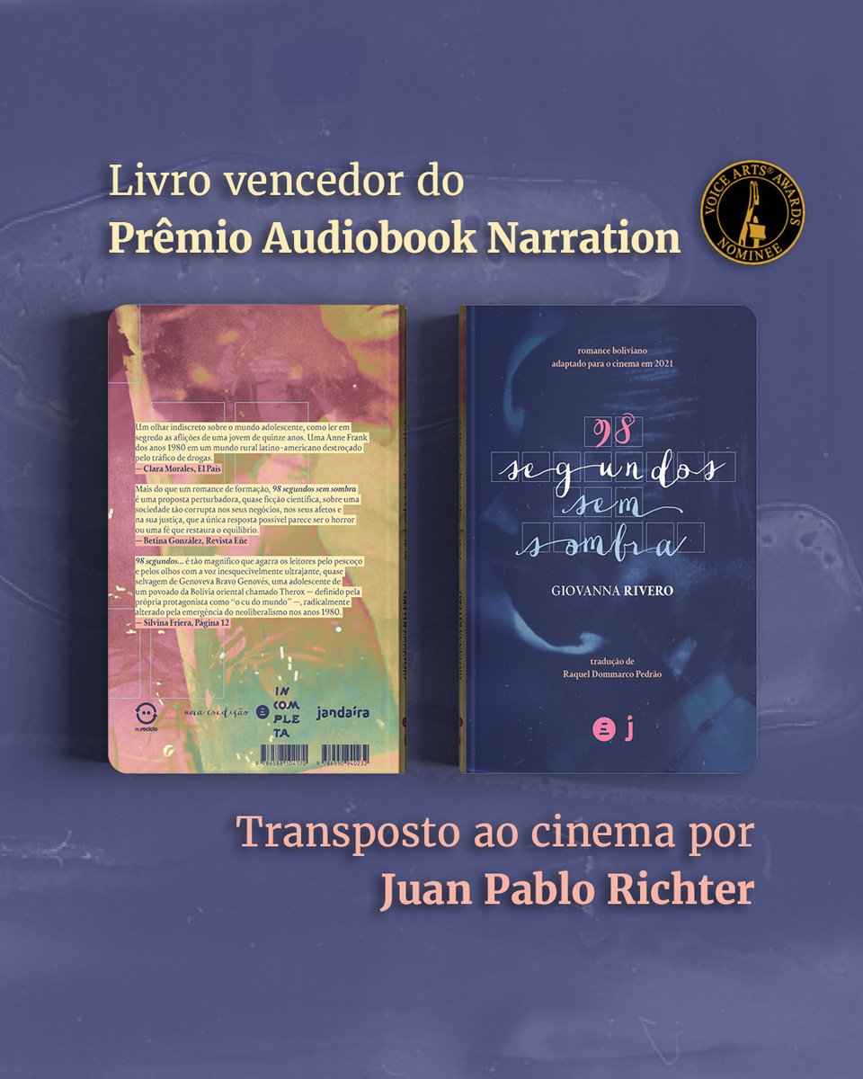 Atención! "98 segundos sem sombra", novo livro da boliviana @giovannarivero1. Um romance que publicamos novamente na dobradinha <a href="/ed_incompleta/">Editora Incompleta</a> + <a href="/editorajandaira/">Editora Jandaira</a>! Aproveitem esta breve promoção de pré-venda.