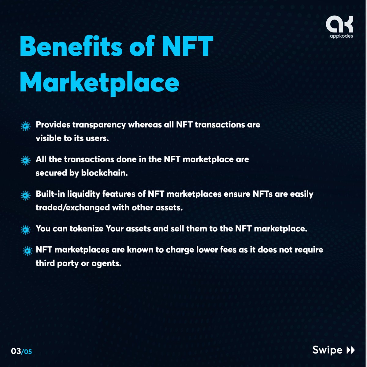 appkodes's tweet photo. Are you pondering a way to leap into the NFT market with an NFT marketplace development?
Then take a look at the #NFTMarketplace development we provide: https://t.co/lcMdzhPl7j

#NFTs #NFTProjects #NFTProjects #NFTcollectibles #NFTCommunities #appkodes https://t.co/YufzneE1L4