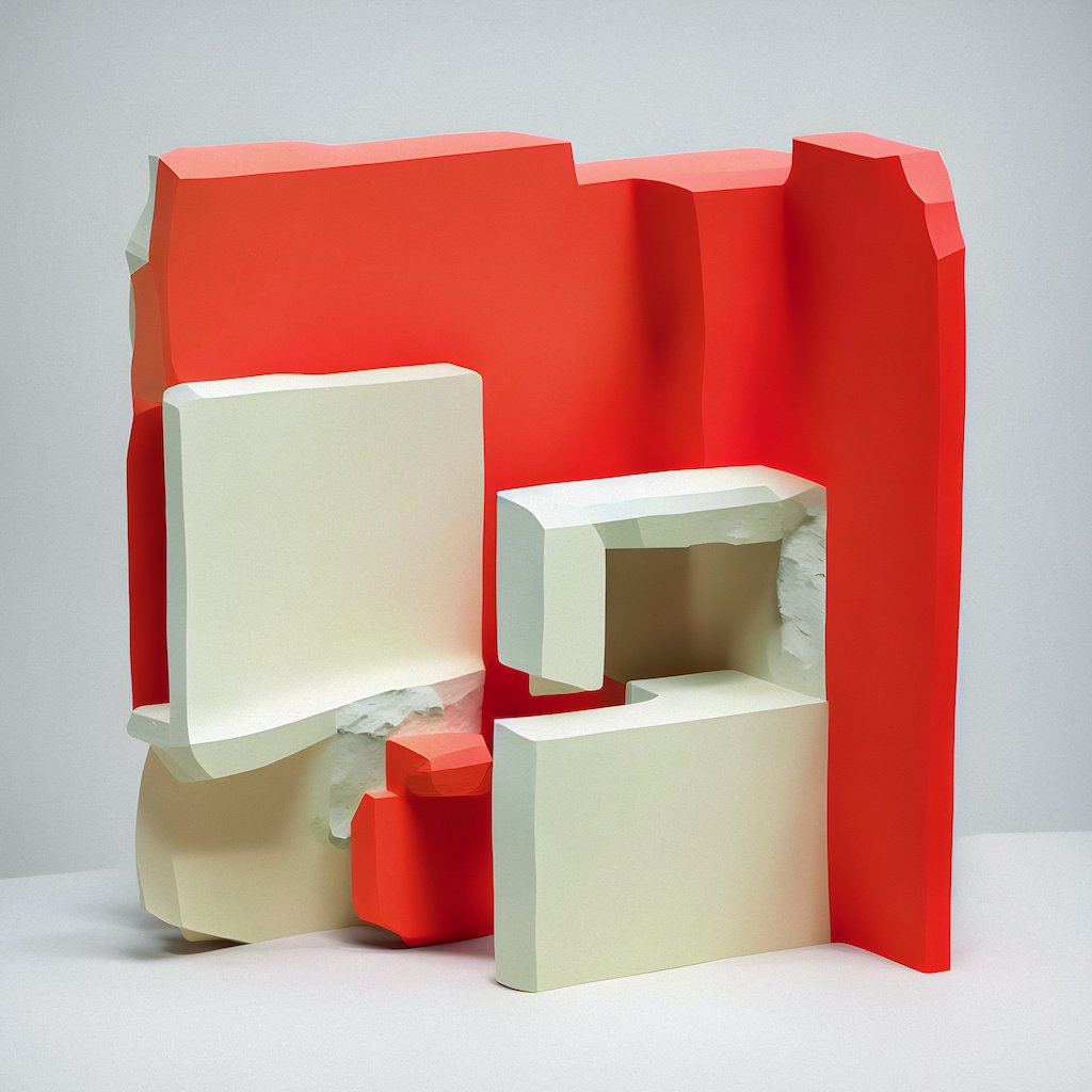 stable and diffused - img2img + prompt: "geological scrap paper, plaster, sculpture" #stablediffusion #AIart