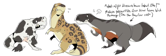 dino sketches for a work event next spring! forgive me for inaccuracies; was just spitballing on minimal research ;w; #paleoart 