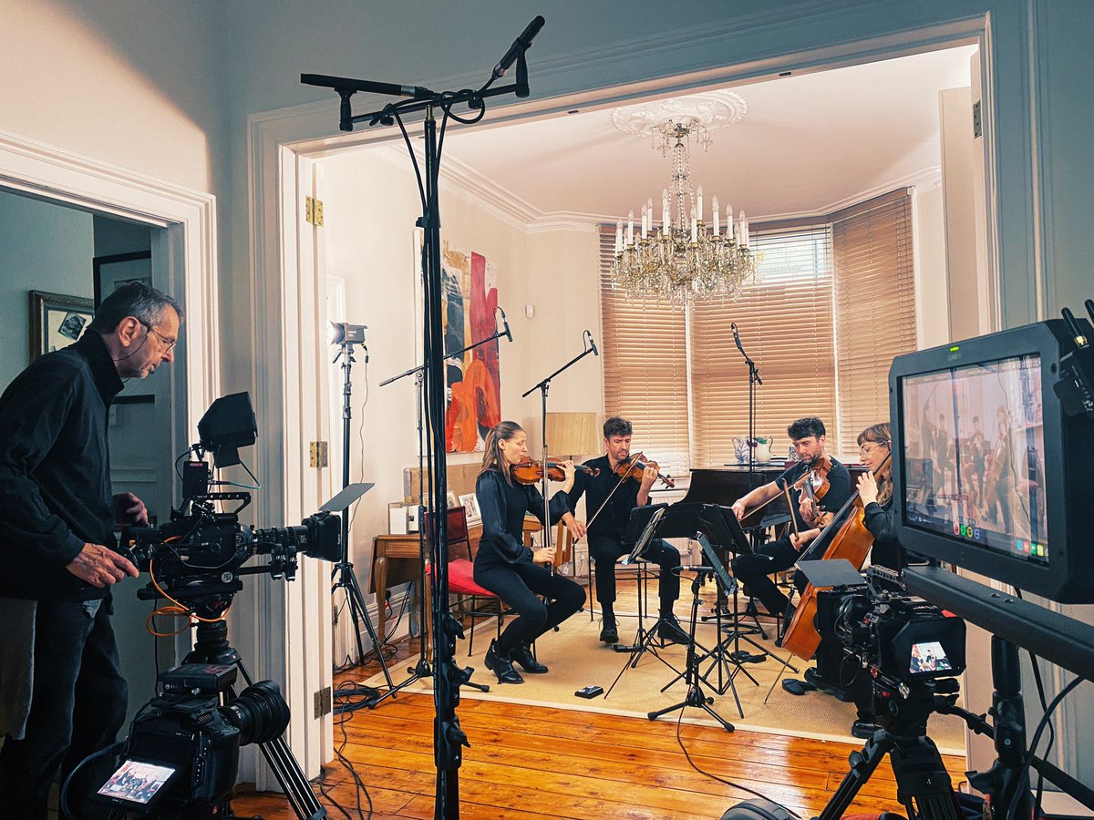 Seems @hcmfuk came early for us this year 😅😅 a string quartet recording of @MaximShalygin’s “drop after drop” for the HCMF website ahead of our performances there. Keep an eye out 👀