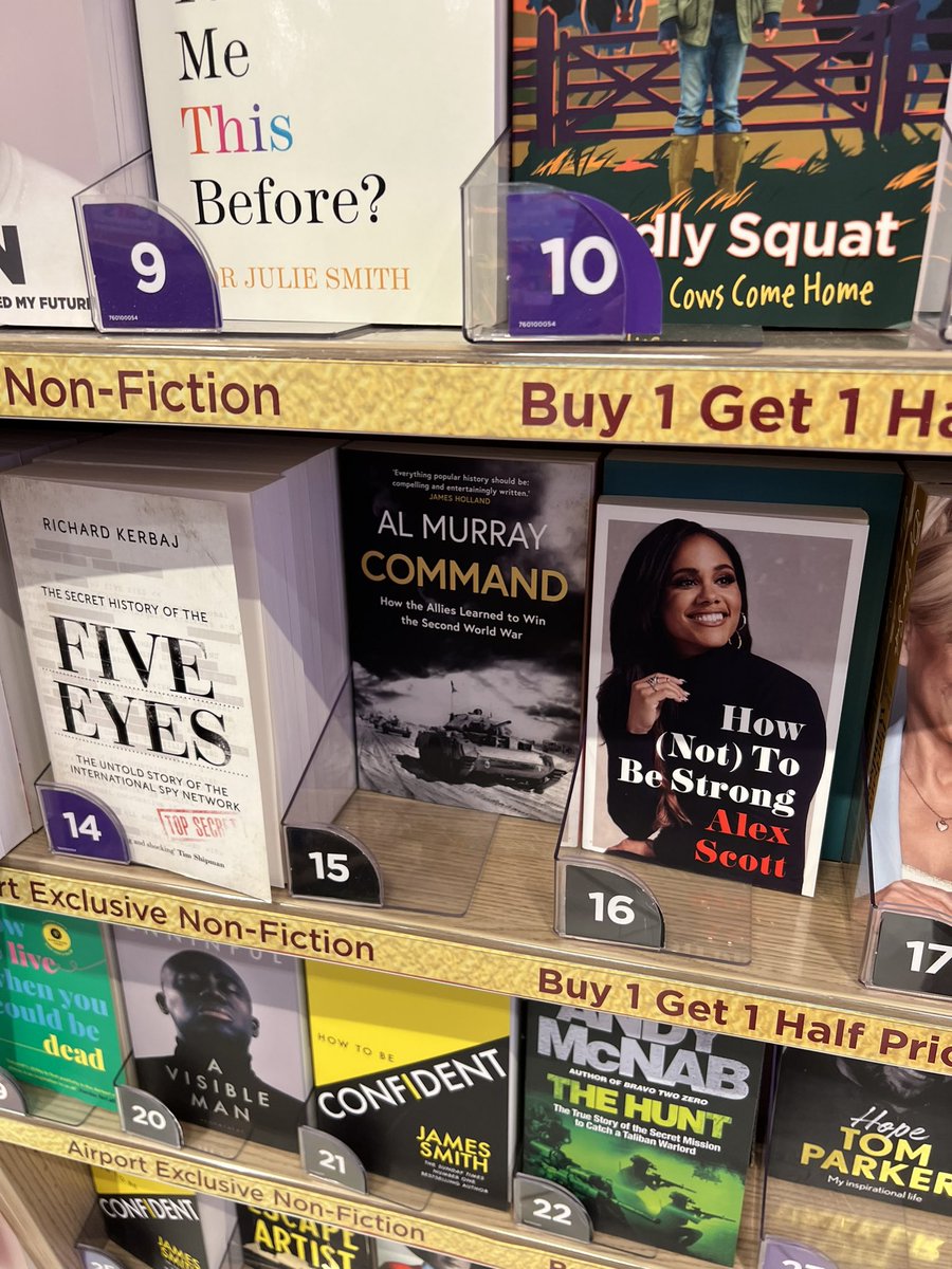 GavinLancaster's tweet photo. @almurray Sitrep from LHR T3. Looks like a few copies sold today #movingupthecharts https://t.co/mXSpJHzqFt
